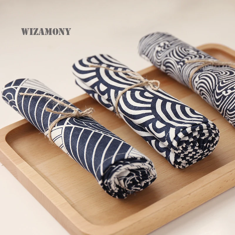WIZAMONY Новое поступление японский чайный поднос коврик 70 см* 40 см хлопок и лен для кунг-фу чайный коврик ручной работы