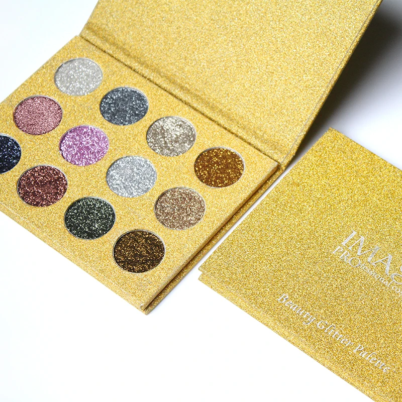 IMAGIC отжимаемые блестящие тени для век палитра 12 видов цветов яркие радужные