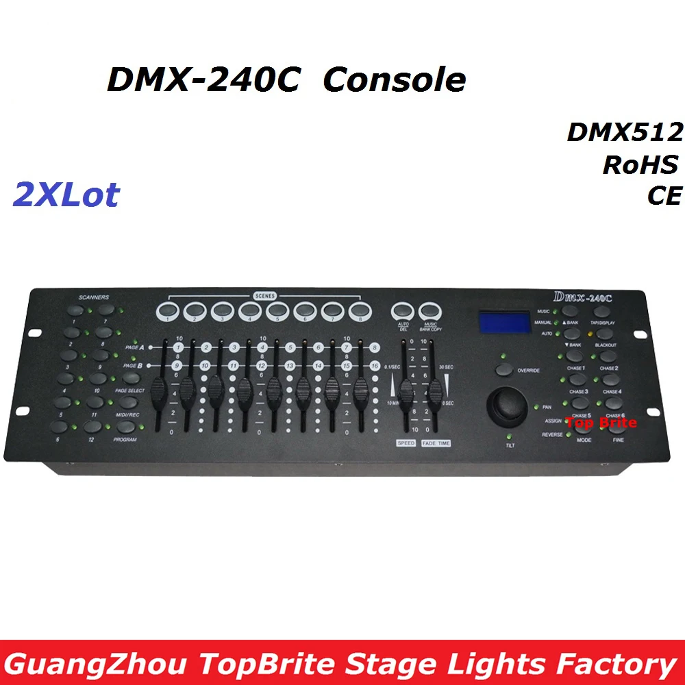 

2xlot Цена по прейскуранту завода DMX240 консольный, DMX 512 контроллер 192 каналов Профессиональный DJ диско контроллер оборудование Led сценический с...