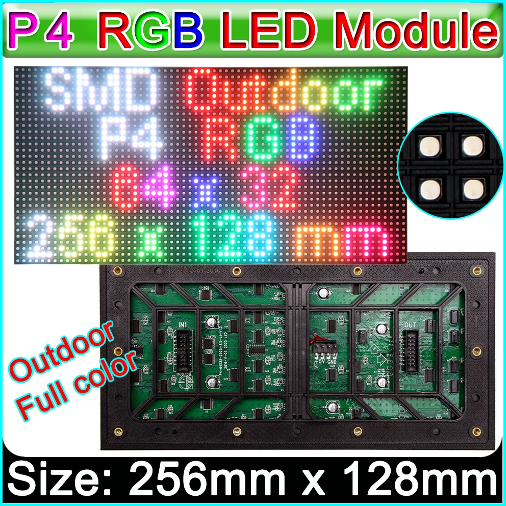 P4 открытый полноцветный светодиодный дисплей модуль SMD 3 в 1 RGB led блок панель для LED