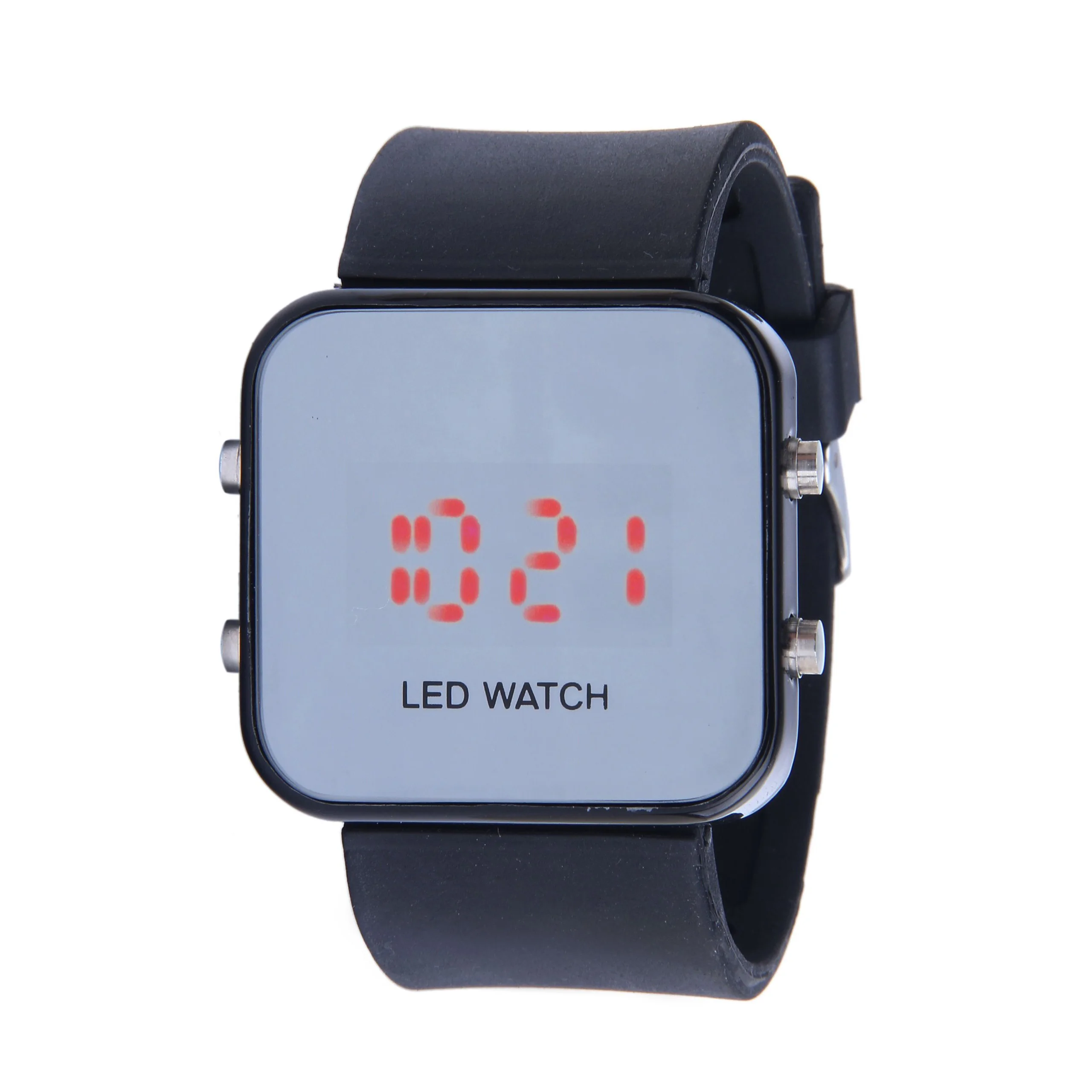 SCLS черный светодиодный Зеркало Цифровые Роскошные спортивные часы унисекс для