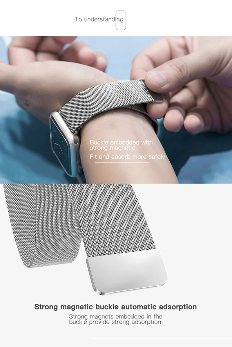 Leecnuo Нержавеющая сталь ремешок для наручных часов для Apple Watch, версии Series3/2/1, 42 мм, 38 мм, версия браслет ремешок для наручных часов Apple Watch 4 42 мм мессенджер через плечо на магнитной застежке