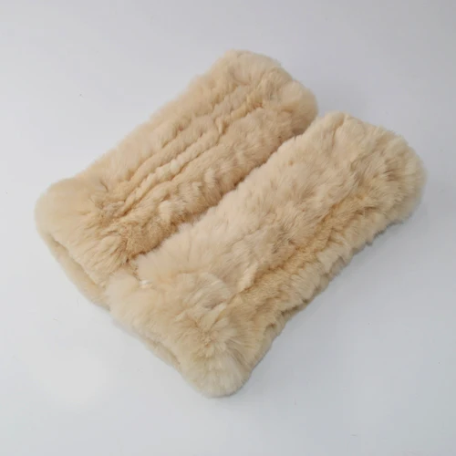 BEIGE Новинка Хорошие эластичные Для женщин из натурального меха кролика Рекс, перчатки, варежки без пальцев модные зимние утепленные сапоги с мехом кролика меховые варежки - Цвет: BEIGE