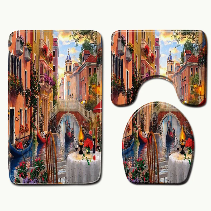 Zeegle Набор ковриков для ванной комнаты набор ковров унитаза фланелевый