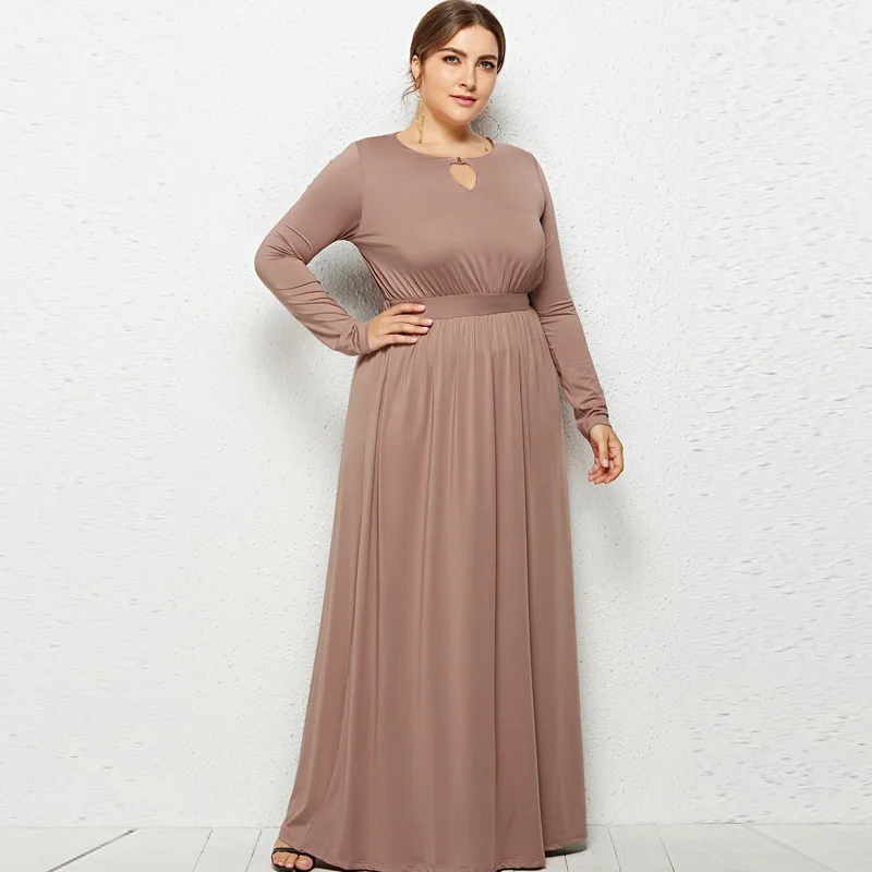 Женское длинное платье туника Повседневное с длинным рукавом и о вырезом