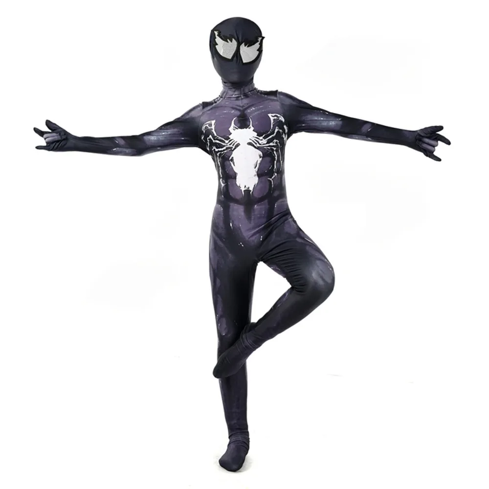 Костюм Человека паука Venom Symbiote для костюмированной вечеринки Хэллоуин спандекс