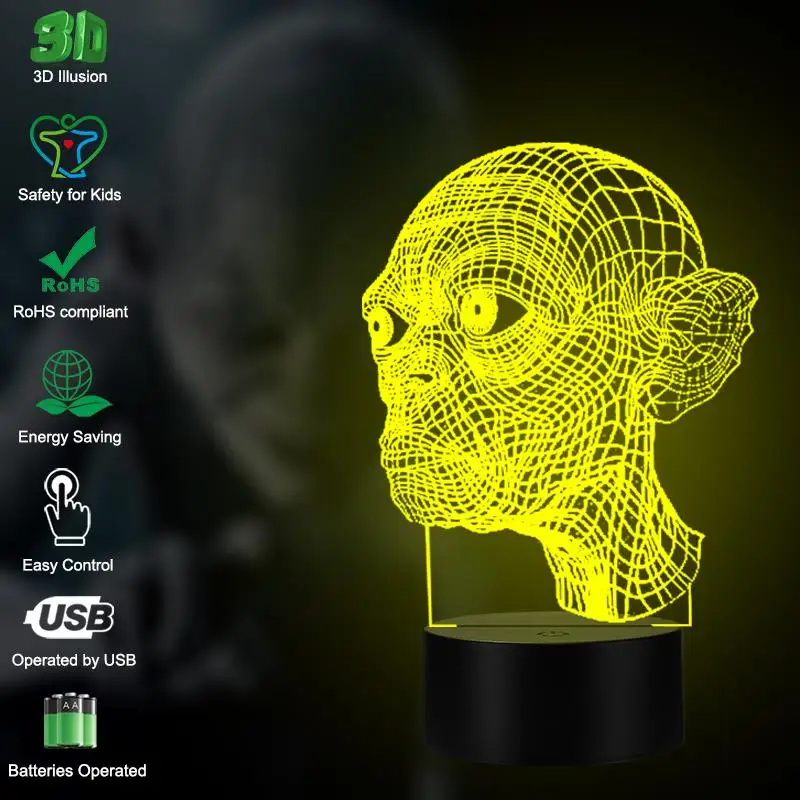 VCity 3D Ночной светильник Led Настольная лампа RGB Изменить многоцветный ing кабель