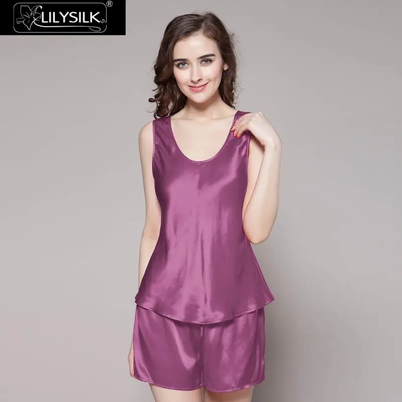 LilySilk Шелковый Топ женский чистый 100 шелк 22 momme без коротких штанов Роскошный