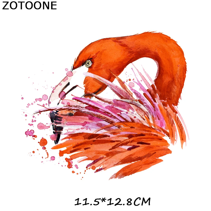 ZOTOONE железные Пластыри для одежды теплопередача Розовый фламинго пластырь стирка наклейки футболка для одежды аксессуар Аппликация C