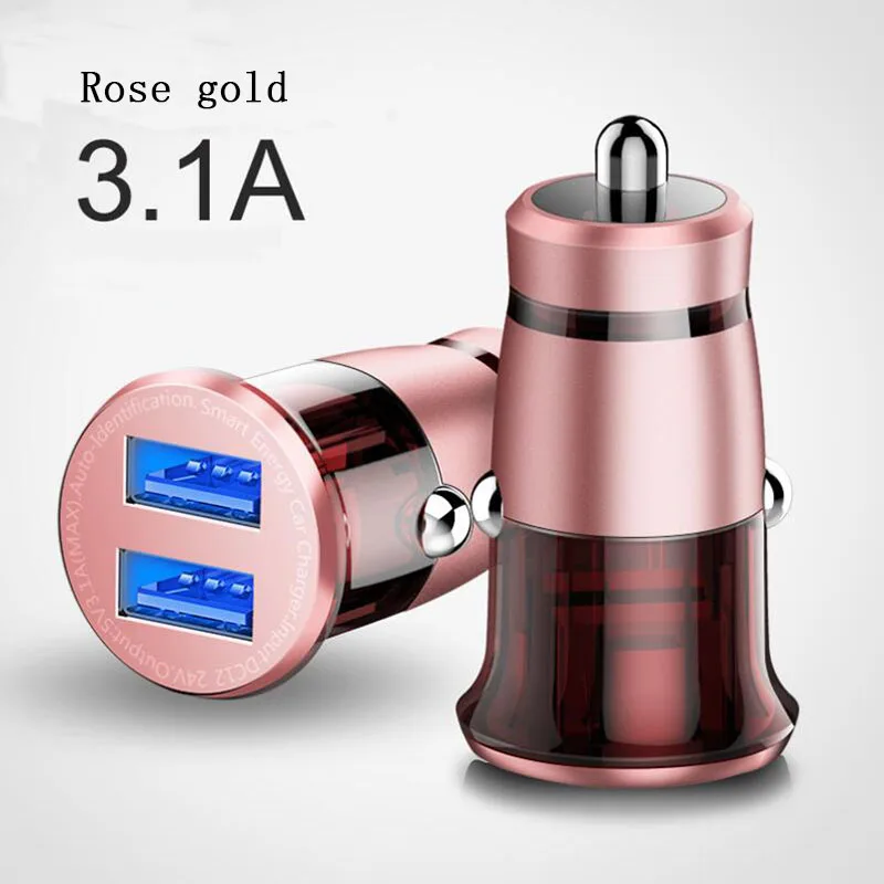 Новое автомобильное зарядное устройство с двумя usb портами 3 1 металлическое