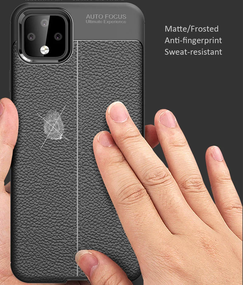 

Leather Lichee Litchi Texture Case For Google Pixel 4 Xl Matte Frosted Soft Tpu Silicone Cover