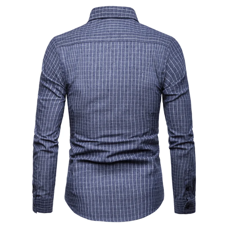 

Brand Men's Plaid Shirt Long Sleeve Oxford Shirt Korean Brand Checkered Casual Shirts Man Slim Fit Camisa Masculina Formal