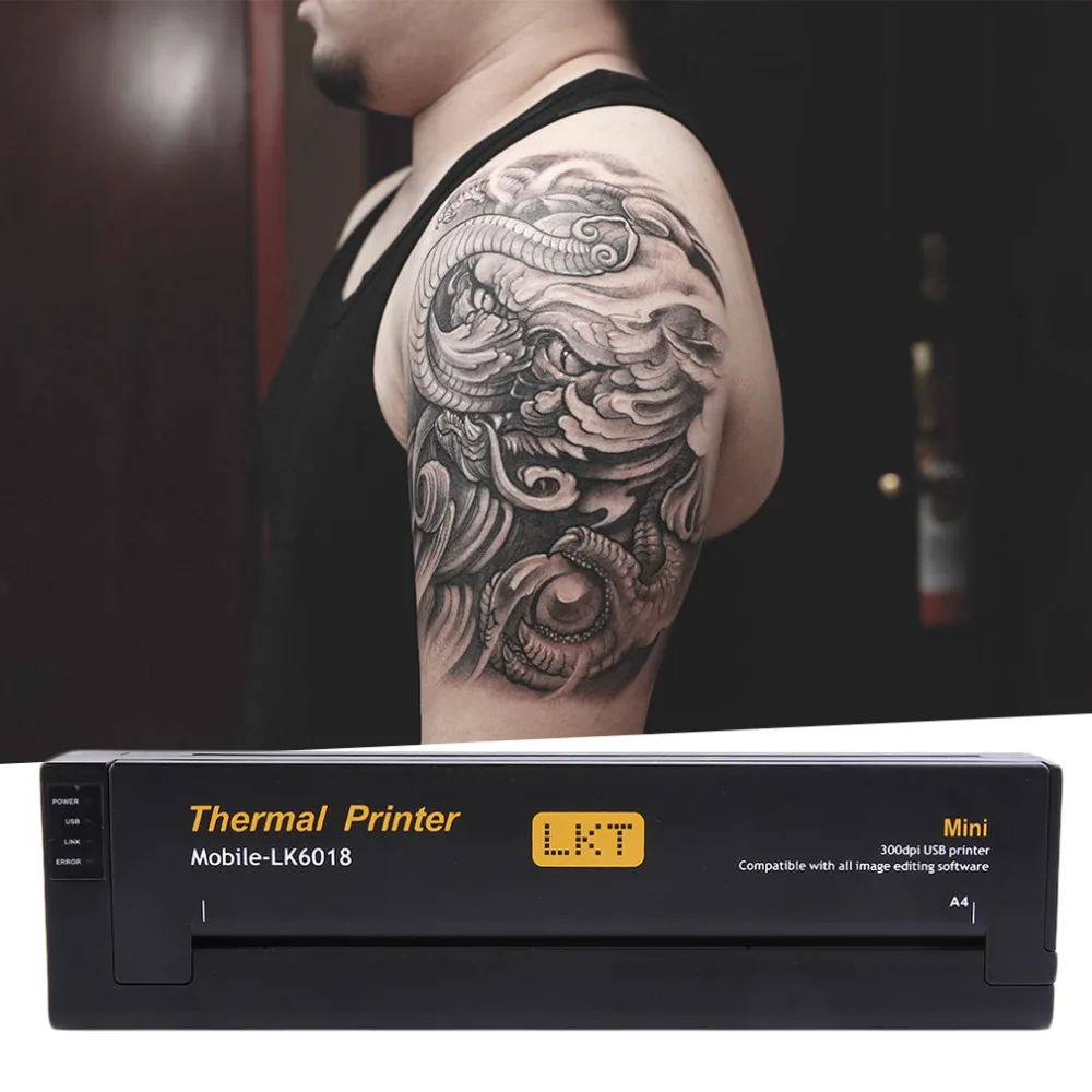 2017Cheapest Portable Tattoo Transfer Machine Paper Maker Printer EU Plug Black Lightweight Drawing Design Copier | Красота и