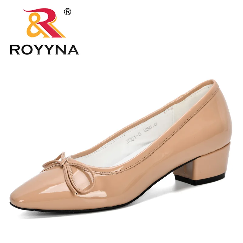 Женские вечерние туфли-лодочки ROYYNA офисные туфли на низком каблуке обувь для