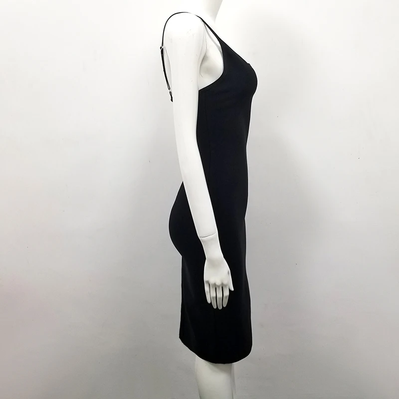 High Quality Red Black One-Shoulder 2 Colors Rayon Bandage Elegant Bodycon Dress | Женская одежда