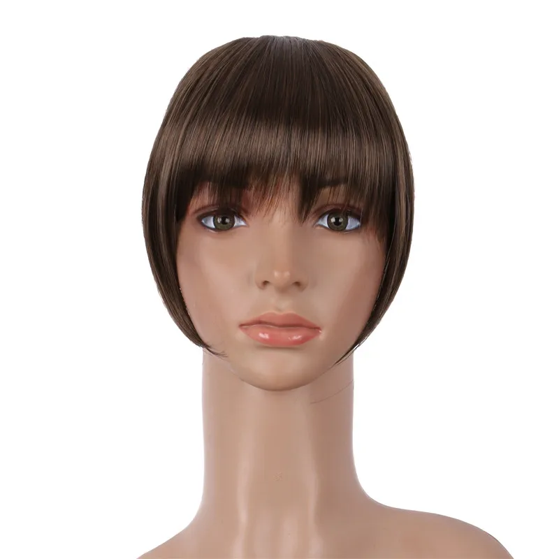MapofBeauty 7&quot8&quot9&quot Short Front Straight Neat Bangs Clip in Hair Extensions For Women Synthetic Natural Extension Bang - купить по