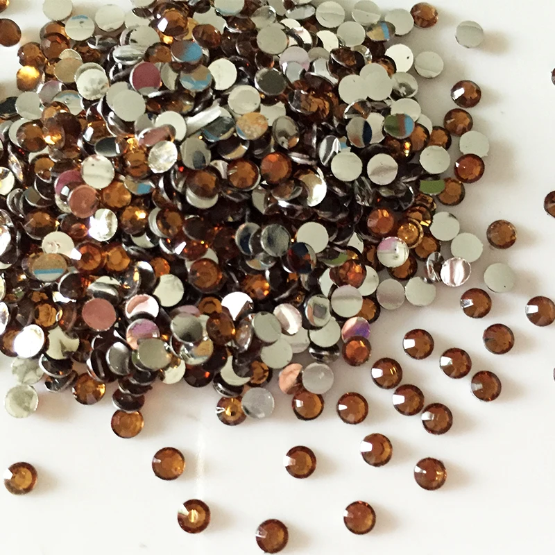 

1000pcs/bag 2mm 3mm size Coffee 14 Facets Round Crystal Resin Rhinestone ss6 ss12 Flatback Phone Decor Nail Art Diamond 07