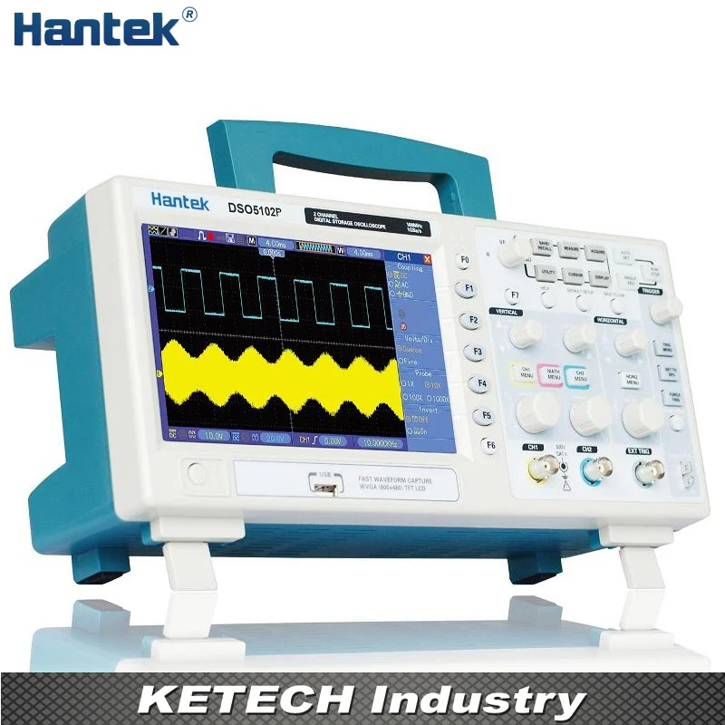 Hantek DSO5202P Цифровой Осциллограф 200 МГц 2 2channels 1GSa/сек 7 ''TFT LCD Длина Записи 40 К USB AC110