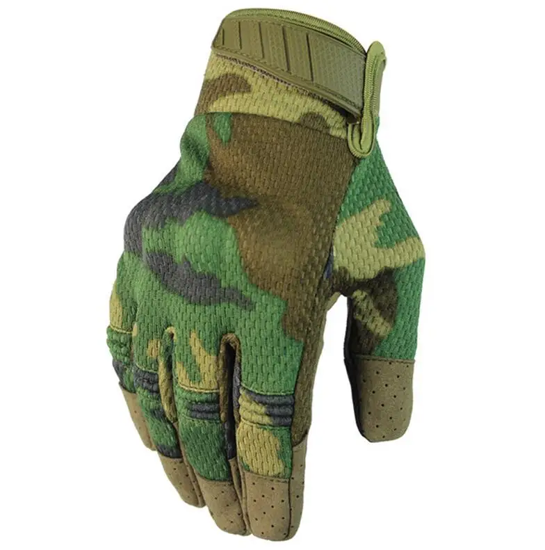 Jungle Camo Мужские армейские тактические перчатки спортивные страйкбол военный Пейнтбол Стрельба рукавицы велосипед мотоцикл полный палец Военные перчатки - Цвет: Jungle Camo