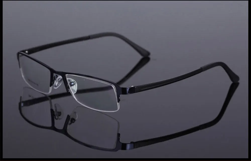 Голубые деловые мужские Полуободковые рекламные очки с оправой из сплава