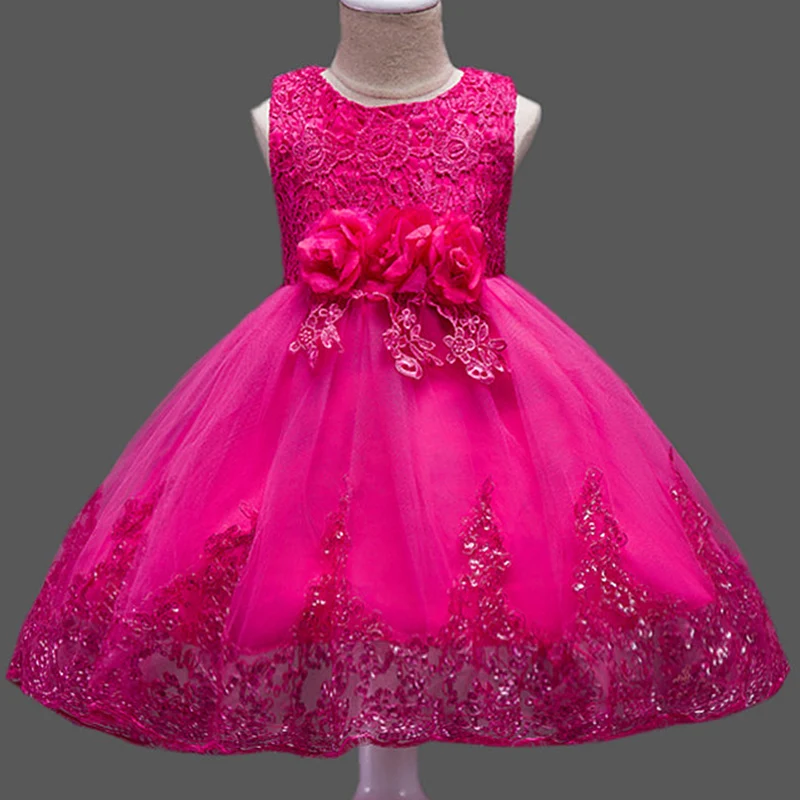 Lace Sequins Formal Evening Wedding Gown Tutu Princess Dress Flower Girls Children Clothing Kids Party for Girl Clothes | Детская одежда