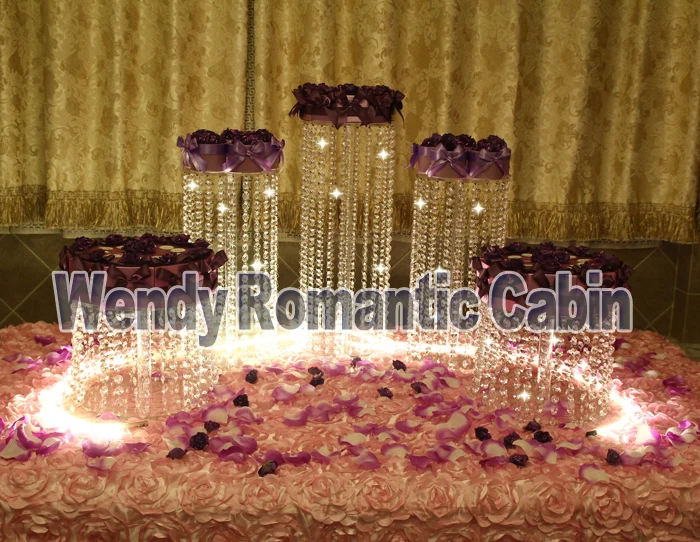 

5pcs Diameter(20cm-25cm) Party Crystal Cake Stand -Wedding decoration-Bling Wedding Centerpiece-Sparking Cake Display