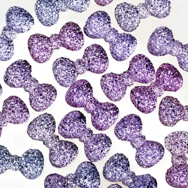 

100pcs 23x12.5mm bow tie shiny resin cabochon,Embellishments Craft Supplies,glitter resin for jewelry making,Lt. Purple-10062355