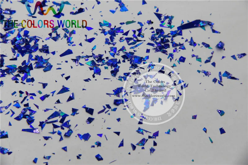 Голографический лист TCA705 из майлара ярко-синего цвета случайный размер хлопьев