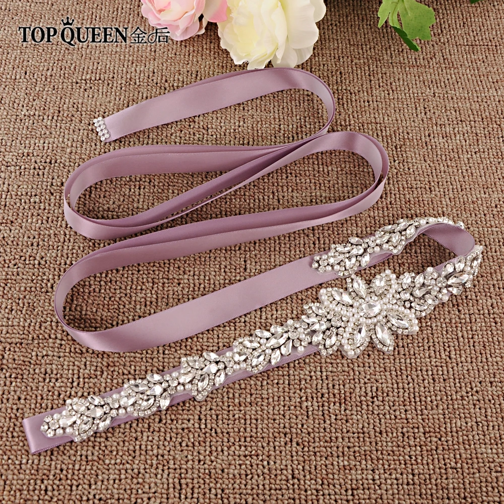 TOPQUEEN S410 стразы, свадебный пояс, пояс с серебряными бриллиантами и кристаллами для свадебного платья, свадебное украшение