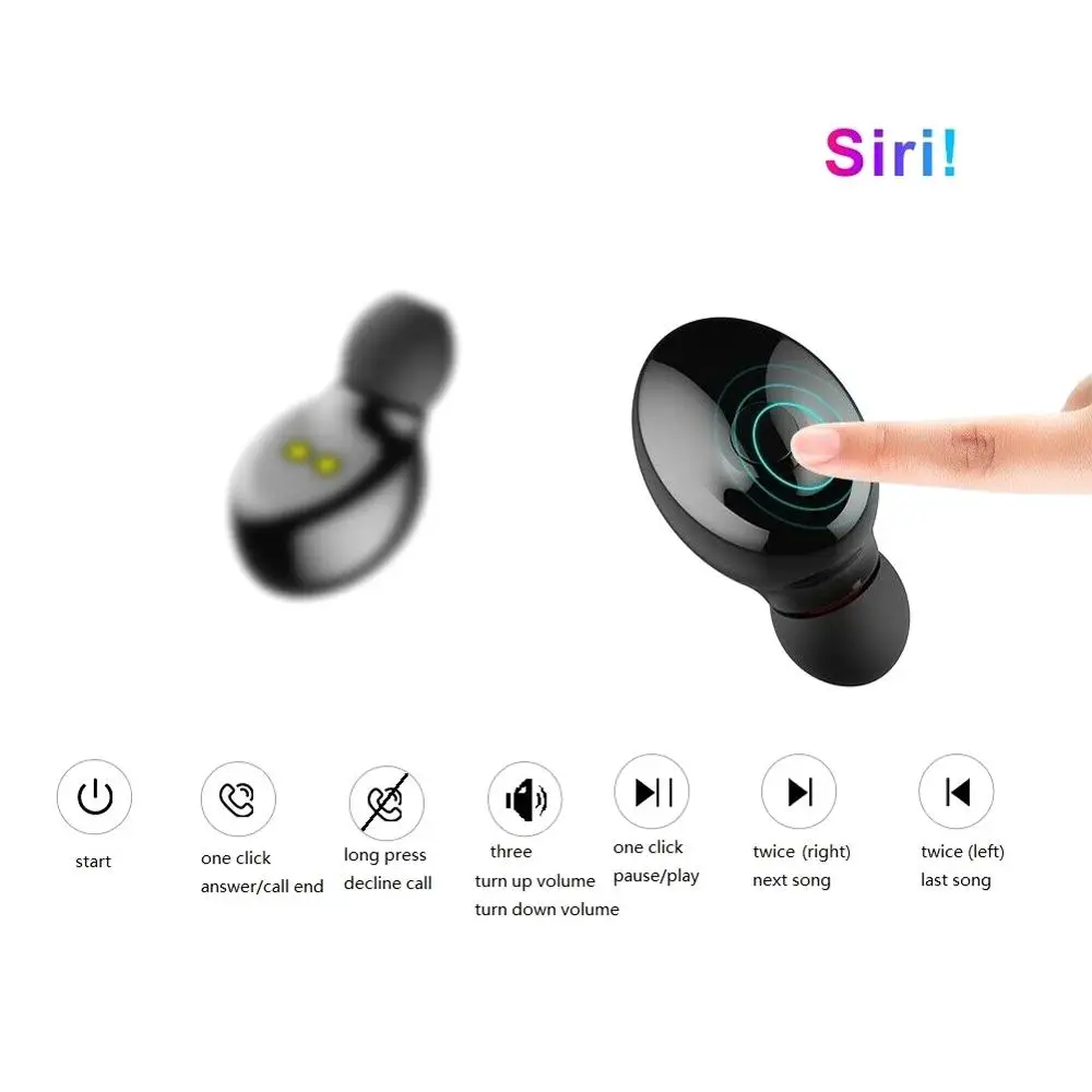 TWS Wireless Bluetooth Earphone Mini Earbuds 5.0 Headset Super Bass Stereo Headphone Sport IPX5 Earphones With Charger | Электроника