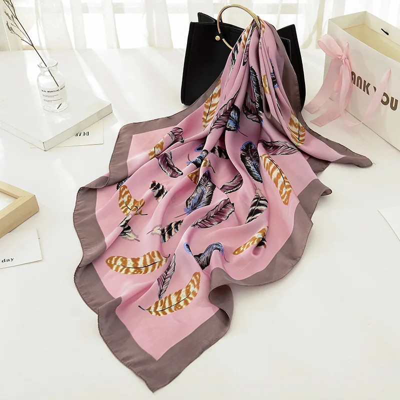 2018 роскошный брендовый женский шарф из сатина и шелка квадратные шарфы