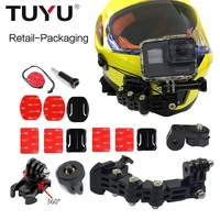 tuyu 4 ways turntable buckle mount base motorcycle helmet bracket for insta360 oner yi 4k gopro hero 9 8 7 eken dji osmo camera