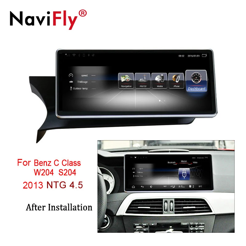 2013 NTG 4.5 NaviFly 4G LTE 3 ГБ ОЗУ 10,2" Android 7,1 автомобильный мультимедийный плеер для Benz C-Class W204 S204 2011-2013 wifi BT поддержка 4G sim-карты - Цвет: 2013 NTG 4.5