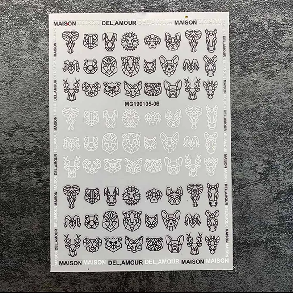animal 1 лист, оригами, животные, стикеры 3D на ногти Nail Art, складные наклейки для ногтей, львы, флексагон, клейкие наклейки, аксессуары для ногтей - Цвет: animal