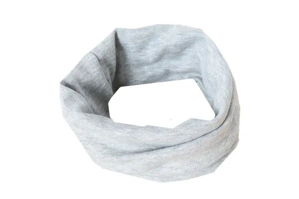 scarf grey Качественный хлопковый Детский набор из шапки и шарфа, детский шейный платок, детский шарф, воротник, шапка, комплект, реквизит для фотосессии - Цвет: scarf grey