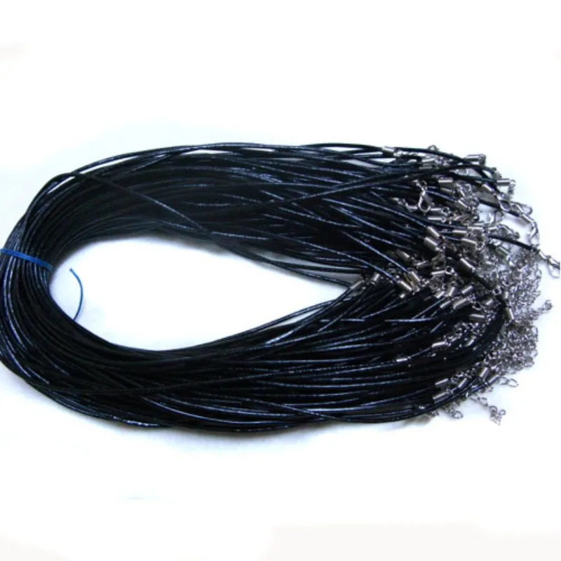 Ожерелье из натуральной кожи с застежкой карабином 10 шт./лот 2 мм 12 30 дюймов|necklace