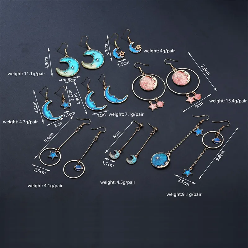 Женские асимметричные серьги MissCyCy 2020New Creative Blue Universe модные с кисточками |