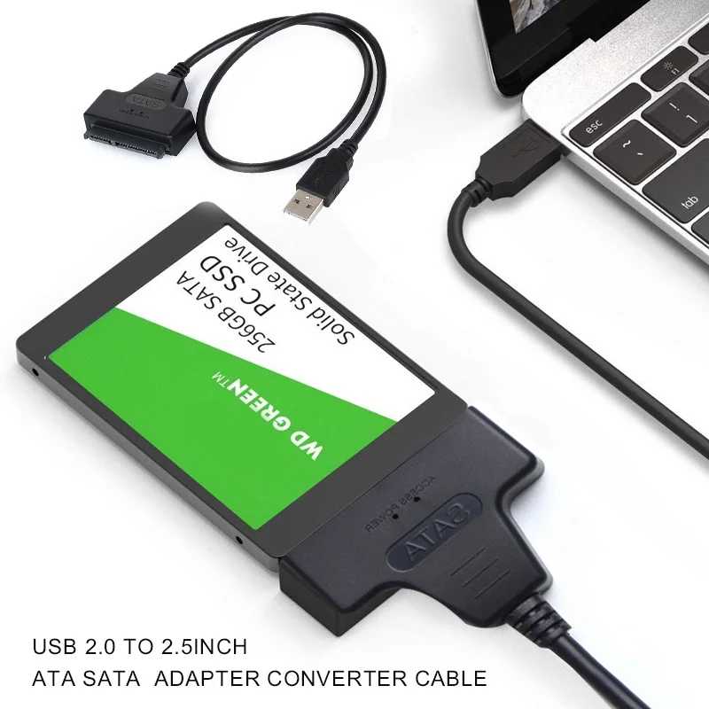 Драйвер жесткого диска USB2.0 кабель конвертер Plug and Play SSD адаптер ПВХ SATA 7 + 15pin