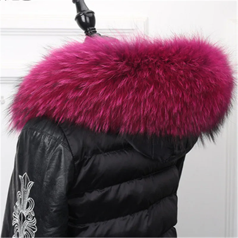 

2019 Fashion New Large Fluffy Imitation Raccoon Fur Fur Collar Winter Ladies Coat Hat Accessories Fur Eaccoon Fur Collar.