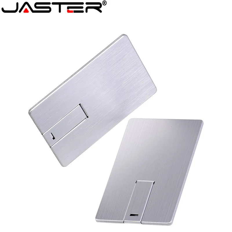 

JASTER Usb Flash Drive 4GB 8GB 16GB 32GB 64GB Metal Card Pendrive Business Gift Usb Stick Credit Card Pen Drive