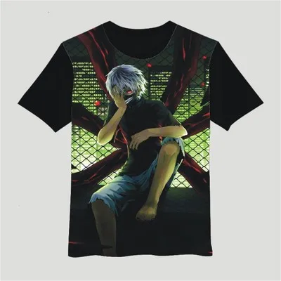 22 Новое поступление, футболка для мужчин, Токийский Гуль, Летний стиль, Kaneki, футболка кэна, аниме, Повседневная футболка с коротким рукавом, мультяшная футболка - Цвет: 22