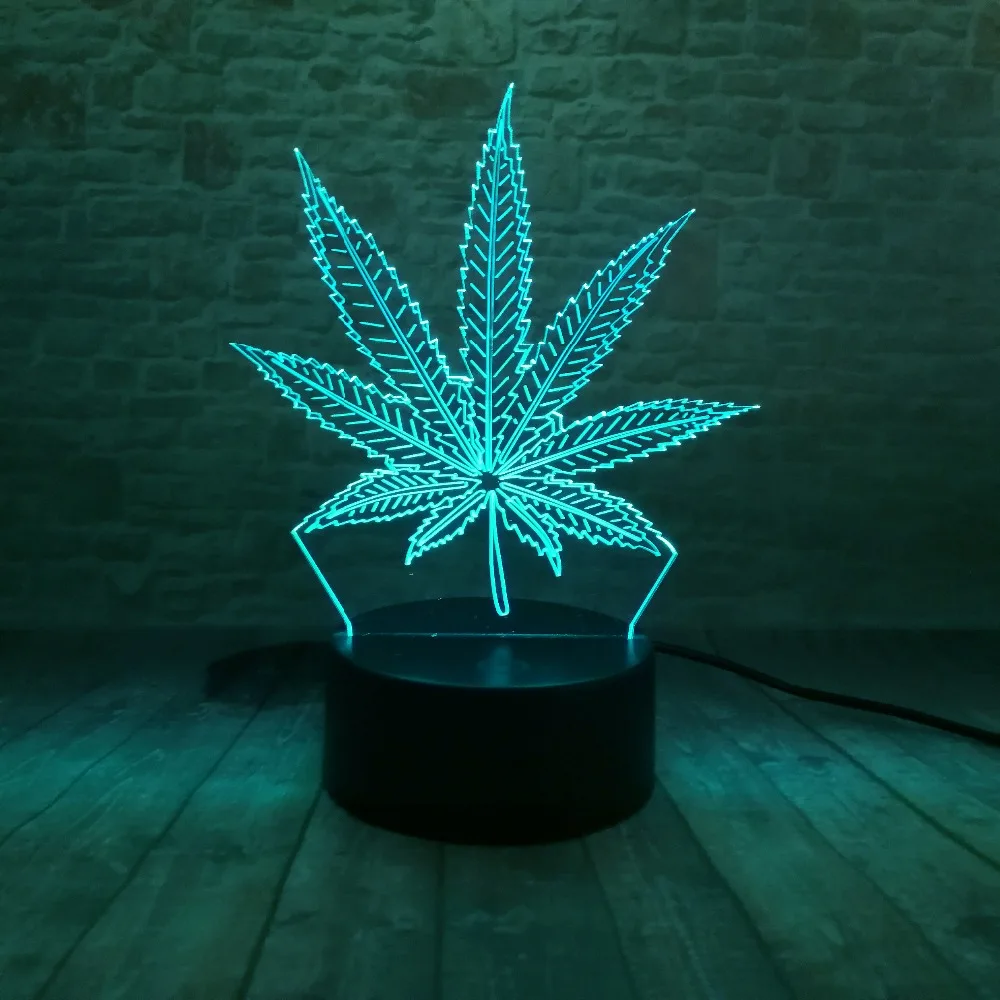 Красивая 3D иллюзия Светодиодная лампа с Кленовым листом форма ночника как друзья