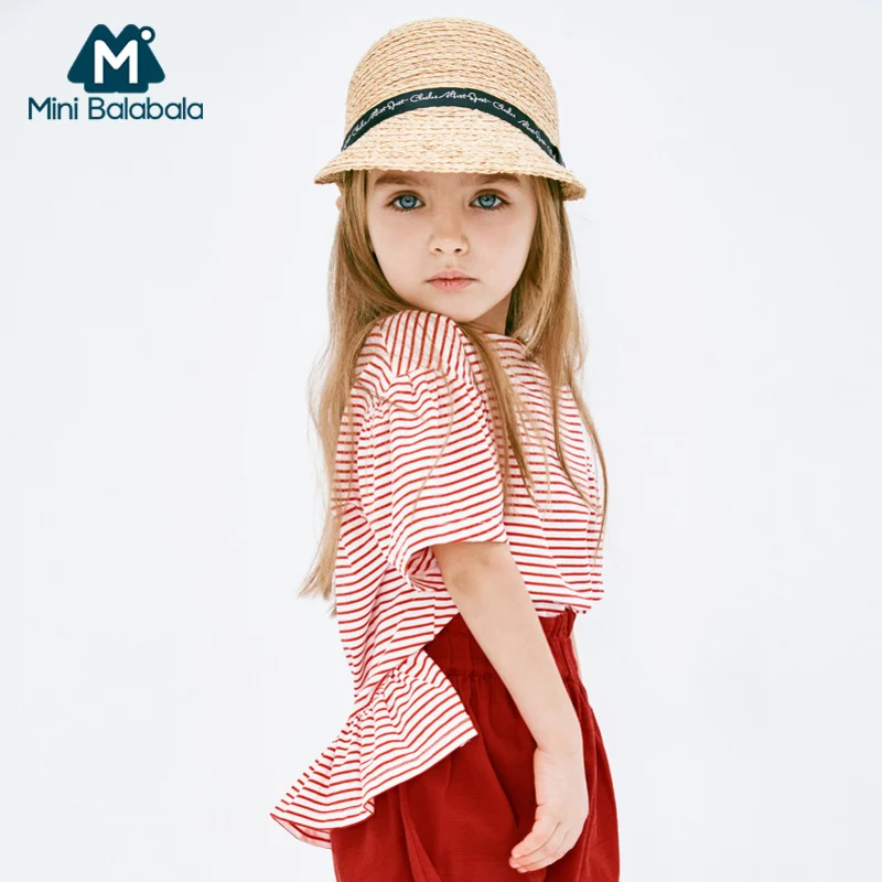Мини Футболка balabalaBaby с коротким рукавом для девочек Новинка лета 2019 цветочные