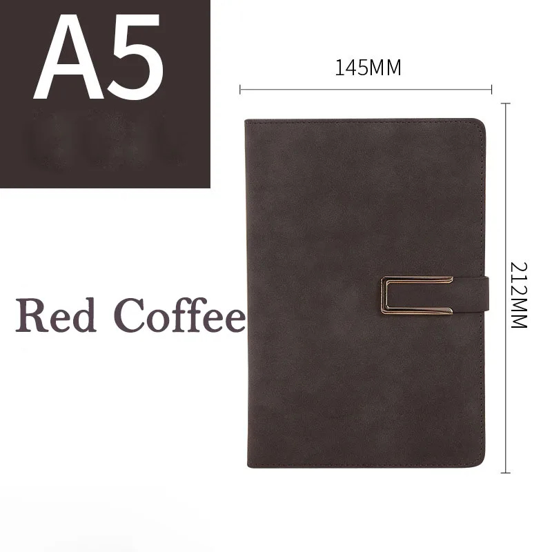 A5 Red Coffee EZONE A5/A6 бизнес высокого класса блокнот с металлической кнопкой 200 страниц линейная внутренняя страница Памятка школьные офисные принадлежности студенческие канцелярские принадлежности - Цвет: A5 Red Coffee