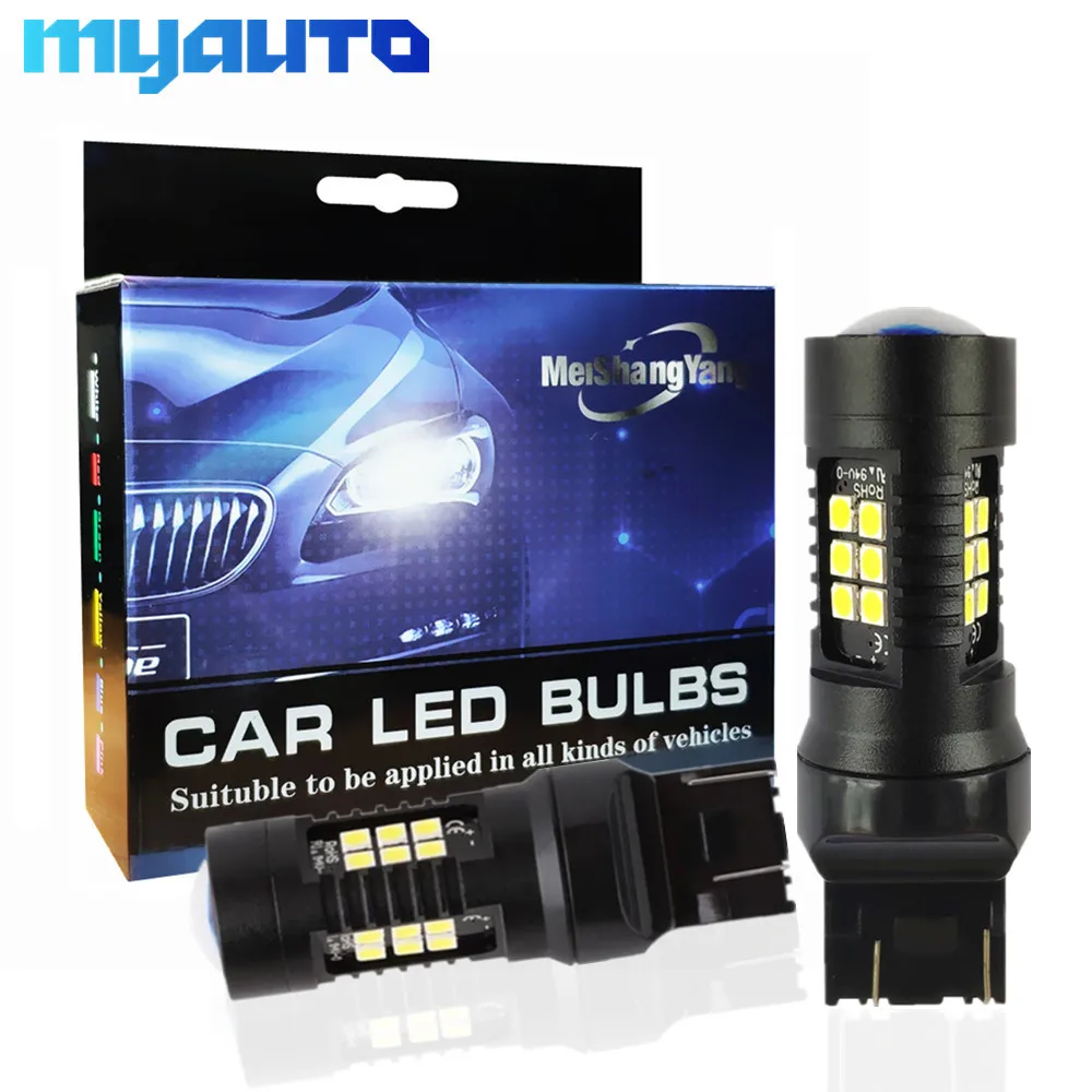 

2Pcs T20 LED W21W W21/5W WY21W 7440 7443 LED Bulb Auto Lights Car Turn Signal Lamp Backup Reverse Light White Yellow Red 12V 24V
