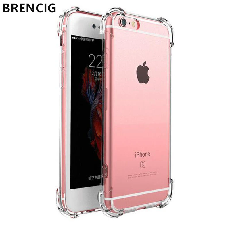 Оригинальный прозрачный противоударный силиконовый чехол для телефона iphone 7 Plus 6