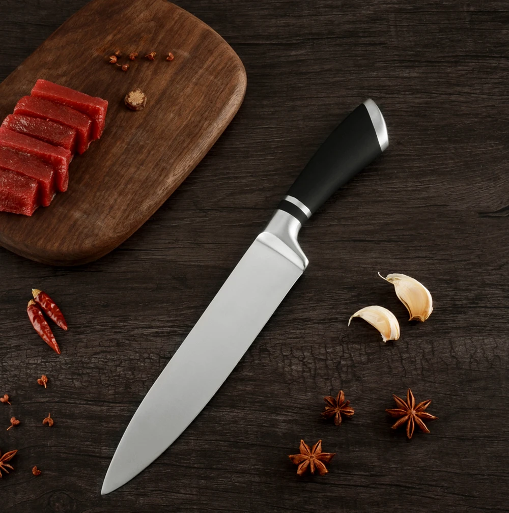Кухонный нож COOBNESS ножи Santoku из нержавеющей стали с черным лезвием японский шеф