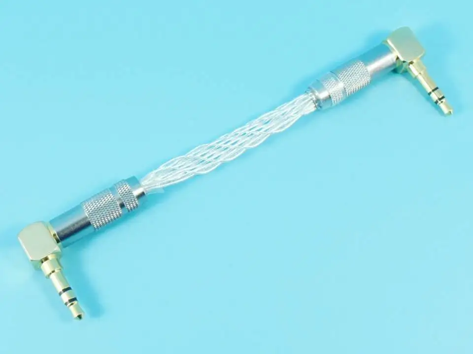 Аудиокабель из чистого серебра 12 см 3 5 мм с наружной резьбой на мм|silver cable|male malemale to