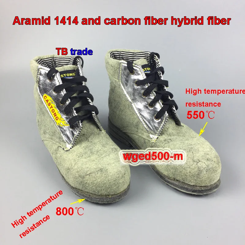CASTONG 500 degrees High temperature resistance safety shoes Fire prevention Stab Cut prevention Labor insurance shoes