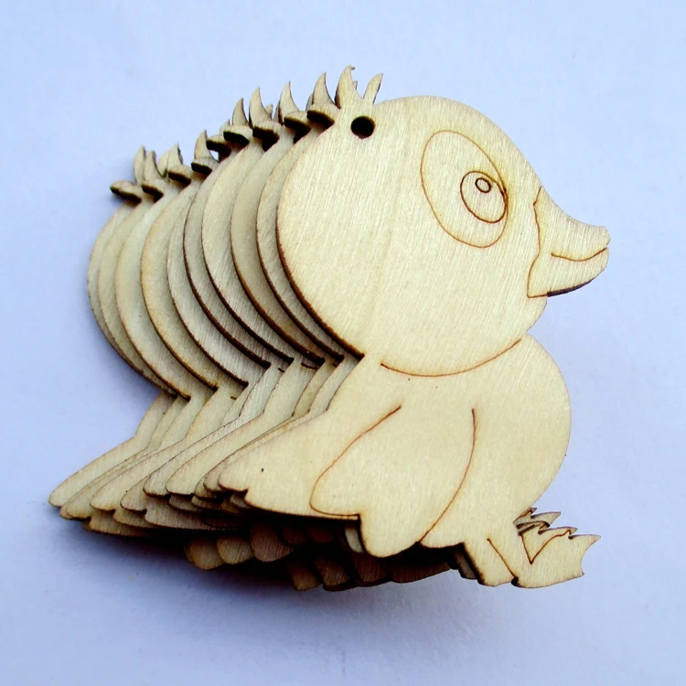 Природные Пустой деревянные Украшения лазерная резка небольшой Дакс DIY ручной